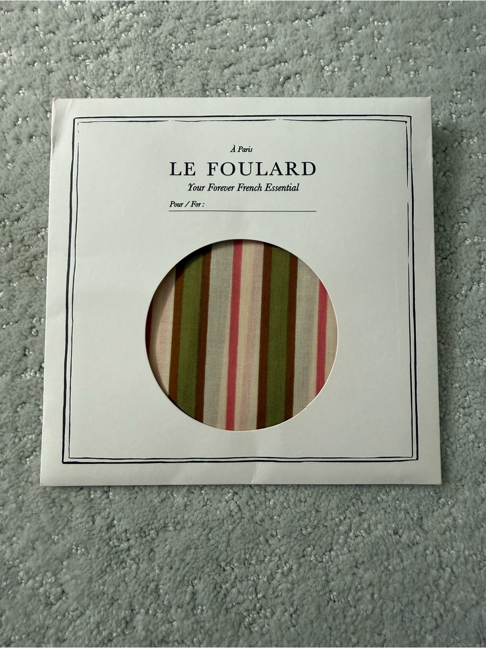 Sezane Striped Scarf in Olive, Pink & Cream